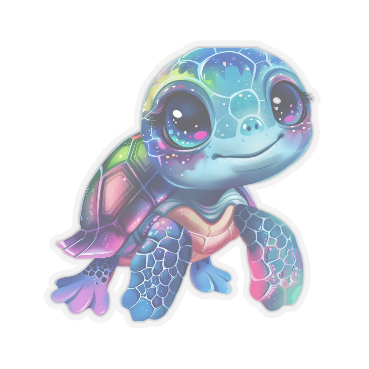Magical Sea Turtle Lisa Frank Style Kiss Cut Sticker - Etsy