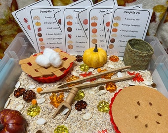 Pumpkin Pie Fall Sensory Bin