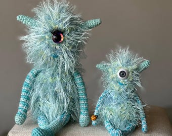 Peluche monstre borgne au crochet, cyclope Amigurumi fait main
