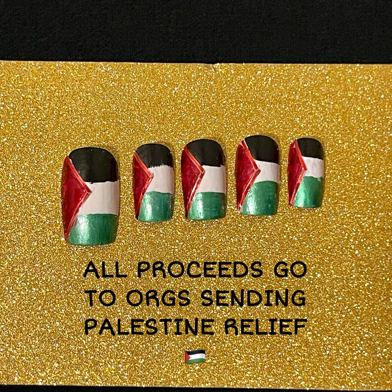 Palestine Nails for Palestine Relief Gaza Fundraiser Etsy UK