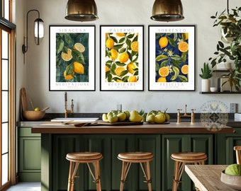 lemon poster kitchen wall art vintage lemon print italian lemon fruit art sorrento print limoncello aesthetic kitchen decor botanical print