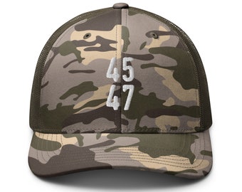 45 47 Camouflage trucker hat, women’s Trump hat, men’s Trump hat