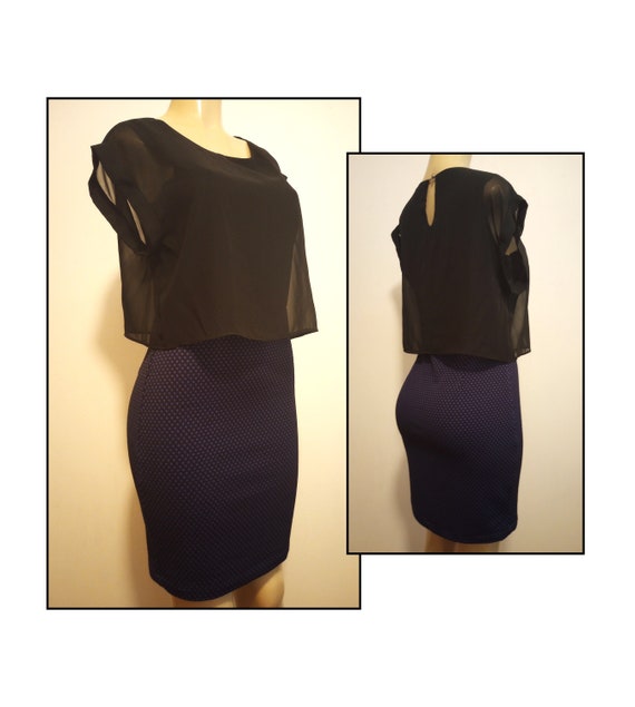 Bongo Dress with Overlay top, Fitted Body Vintage 