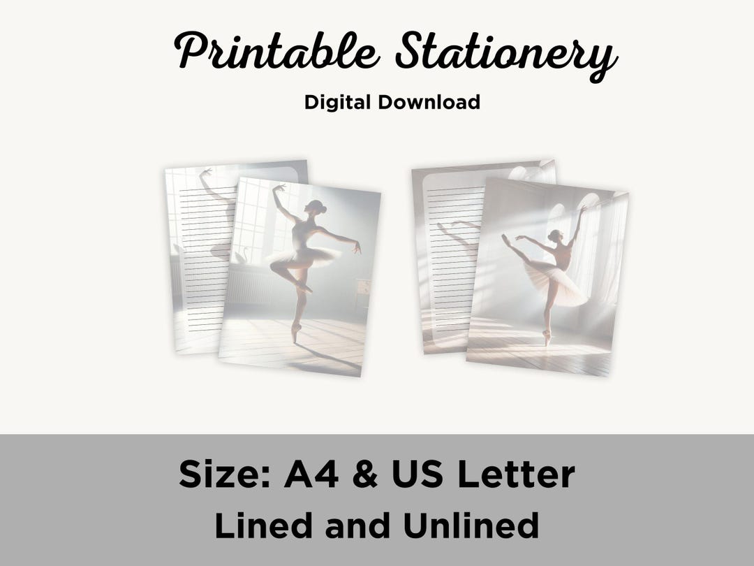 Ballerina Stationery Set - Printable Ballet Letter Writing Paper ...