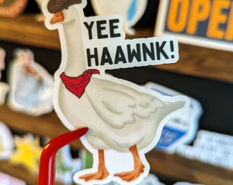 Yee Hawnk Funny Goose Waterproof Vinyl Sticker Decal