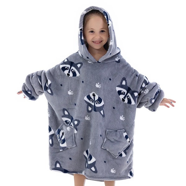 Cozy Kids Blanket Hoodie - Warm Hooded Sweatshirt for Boys and Girls