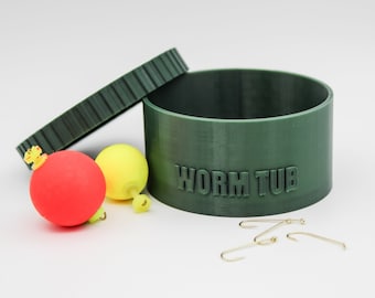 WORM TUB - Fishing Bait Container .stl file (3d print file)