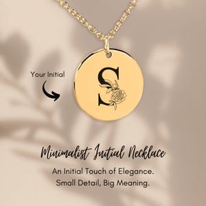 Collar con inicial floral S - Colgante con letra personalizada - Collar con inicial S personalizado - Elegante collar con S floral - Regalo personalizado para ella