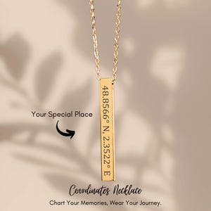 Benutzerdefinierte Koordinaten Halskette - Personalisierter Ort Schmuck - Sinnvolle GPS Halskette - Sinnvolles Breitengrad Längengrad Geschenk