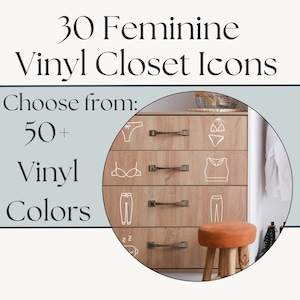 Labels for Closet Icon Dresser Decals Vinyl Clothing Stickers Dresser Organization Wardrobe Custom Labels Stickers Kids Accessible Clothes