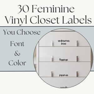 Labels for Closet Dresser Decals Vinyl Clothing Stickers Dresser Organization Wardrobe Custom Labels Stickers