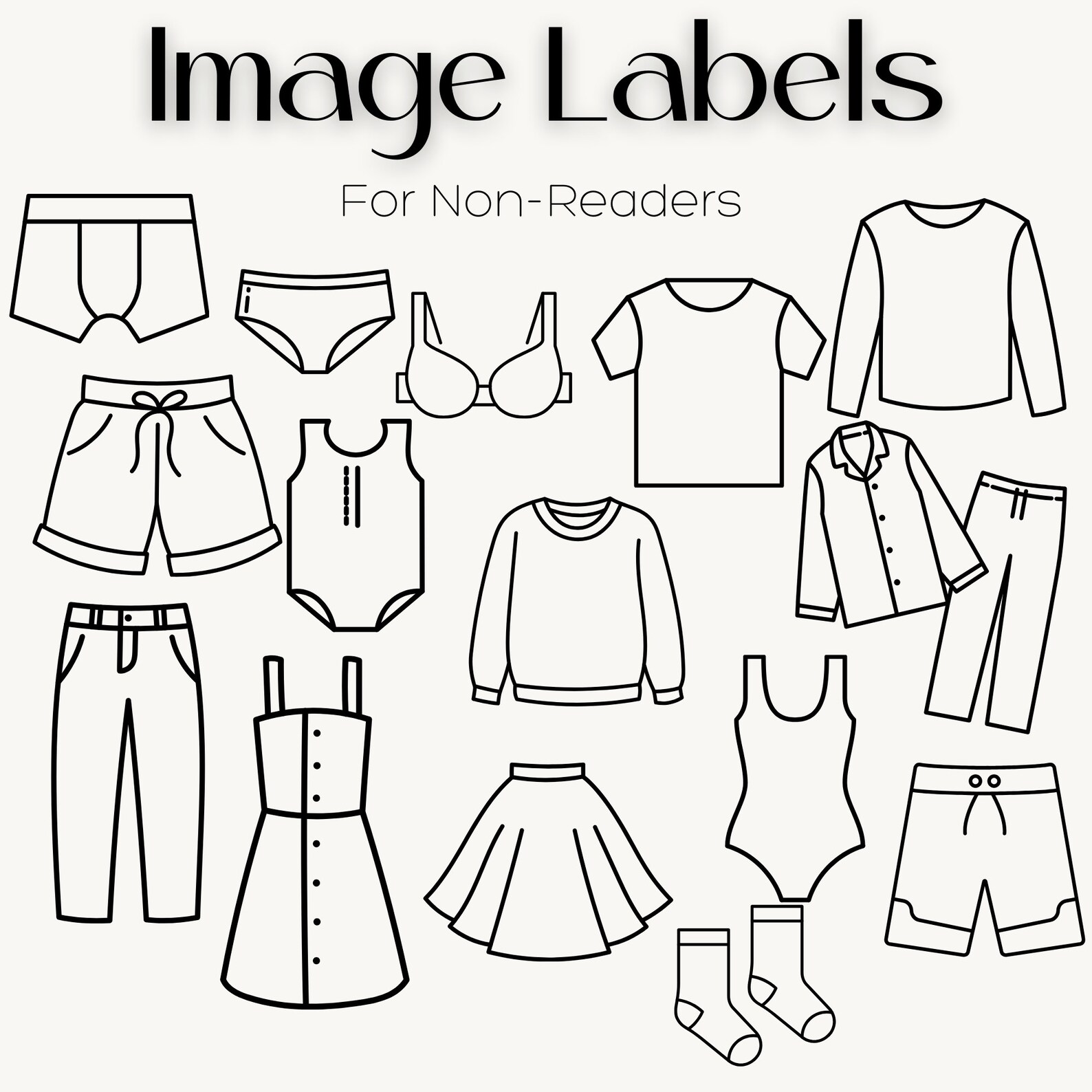 Printable Clothing Labels / Cricut & Silhouette / Simple Organizing
