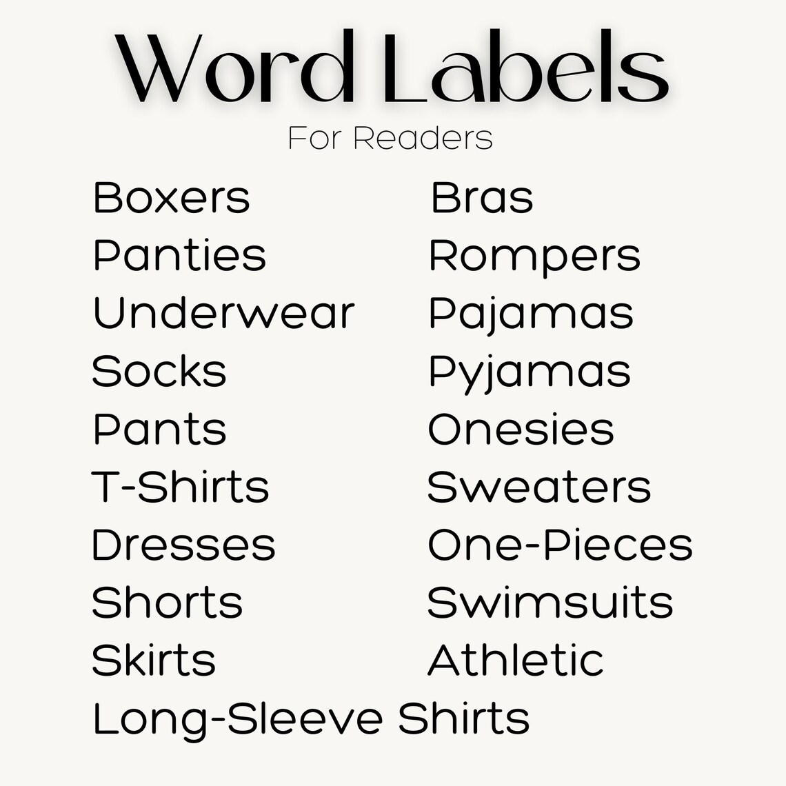 Printable Clothing Labels / Cricut & Silhouette / Simple Organizing