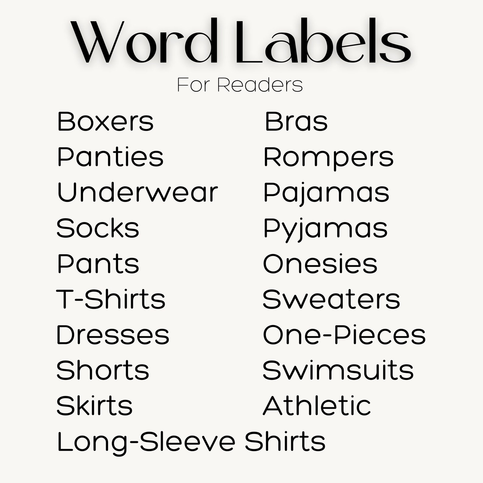 Printable Clothing Labels / Cricut & Silhouette / Simple Organizing