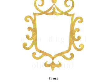 Crest Clipart: Gold PNG (Commercial Use)