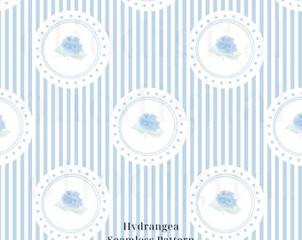 Blue Hydrangea Texture Clipart: Seamless Pattern | Digital Paper (12"x 12")