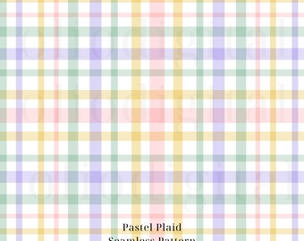 Pastel Plaid Texture Clipart: Seamless Pattern Digital Paper (12"x 12")