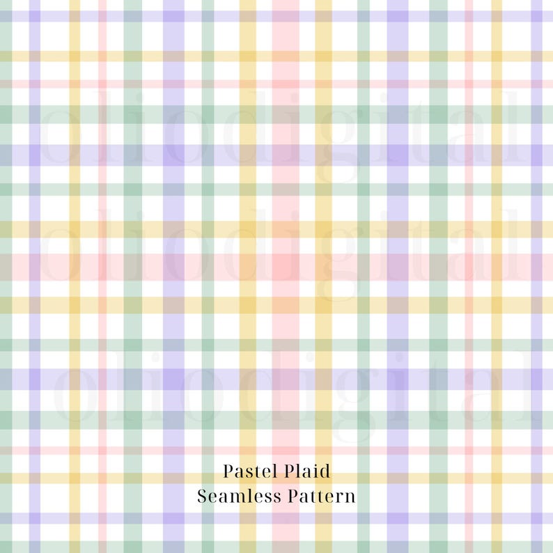 Pastel Plaid Texture Clipart: Seamless Pattern Digital Paper (12"x 12 ...