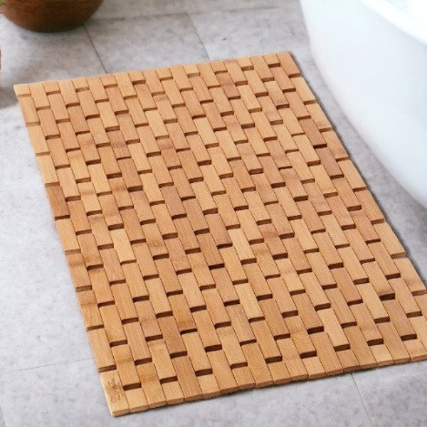 Wood Bath Mat - Etsy