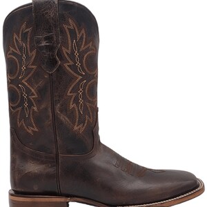 Men Genuine Leather Western Wide Square Toe Brown Boots - Handcrafted Quality immagine 2