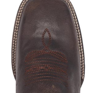Men Genuine Leather Western Wide Square Toe Brown Boots - Handcrafted Quality immagine 4