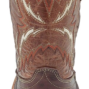 Men Genuine Leather Quality Handcrafted Western Square Toe Tobacco Boots image 3