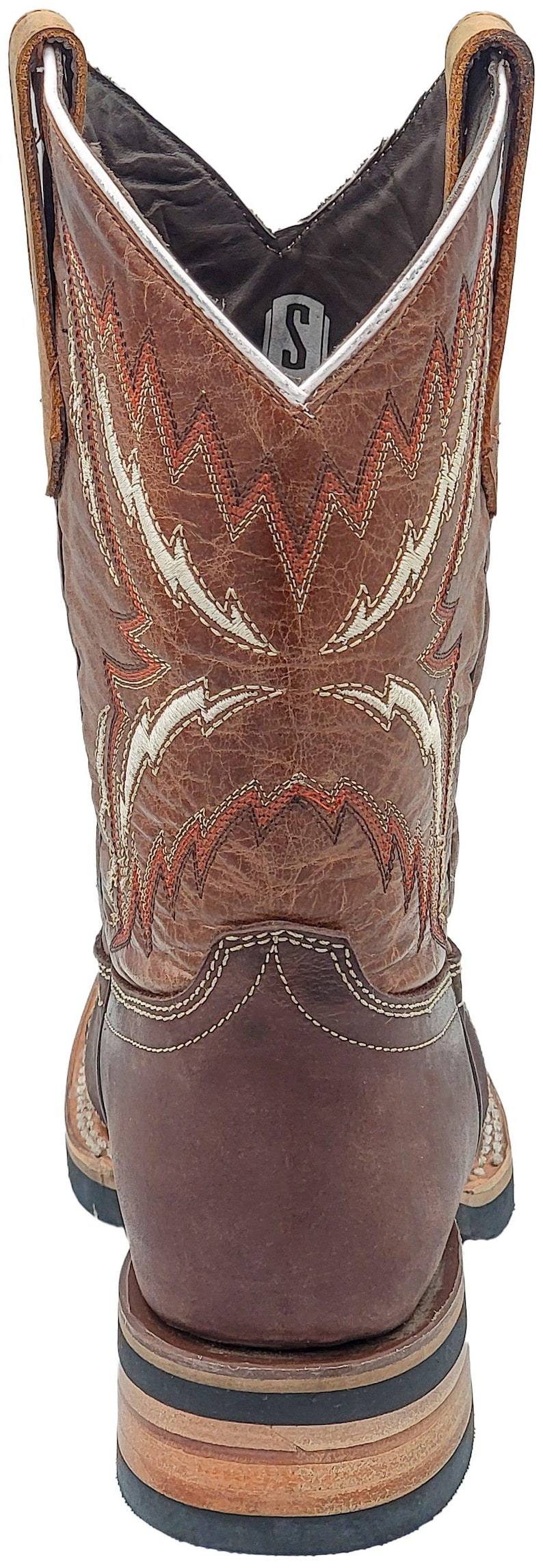 Men Genuine Leather Quality Handcrafted Western Square Toe Tobacco Boots image 3