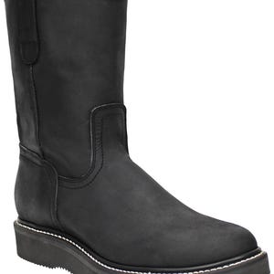 Mens Genuine Leather Rubber Sole Black Work Boots - Handcrafted Quality Leather