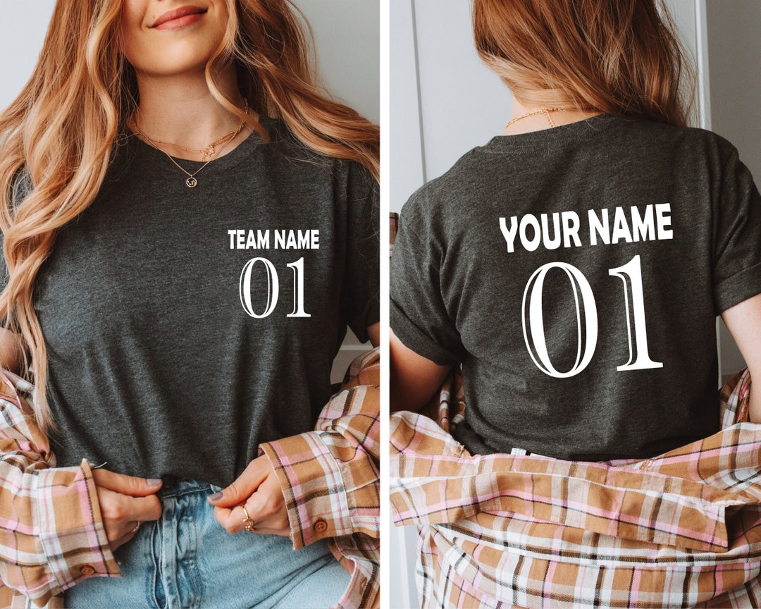 Custom Sports Team Shirts, Front Back Name and Number, Personalized Sports Tshirt, Sports Team