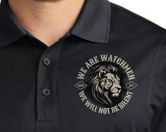 Christian Polo Shirts for Men, Scripture Golf Shirt, Lion Collared Sports Polo, Father's Day Gift, Godly Gifts for Dad, Husband Men of Faith