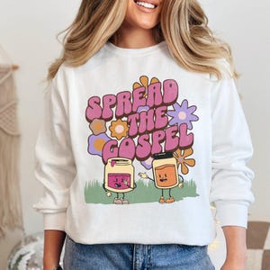 Christian Comfort Colors Sweatshirt, Spread the Gospel Pullover, Faith Based Church Crewneck, Jesus Hoodie, Retro Soft Godly Gift for Her