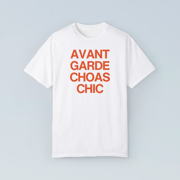 Avant Garde Choas Chic Minimalist Graphic Tee in Red - Trendy Chaos Coordinator Shirt - Best Friend Shirt