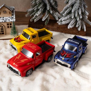 Personalized Toy Pickup Truck – Custom Name, Flames, Horses, Unicorns, Boys Girls Birthday, Baby Shower