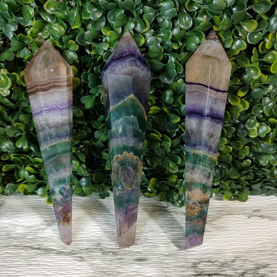 Natural Fluorite Crystal Wand: wedding bouquet handle