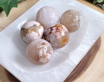 Flower Agate Spheres, flower agate crystal, flower agate carving, crystal spheres, spiritual gifts for her