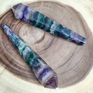 Natural Fluorite crystal wand, fluorite crystal point wand, fluorite crystal handle, wedding bouquet handle, chakra healing crystal gift