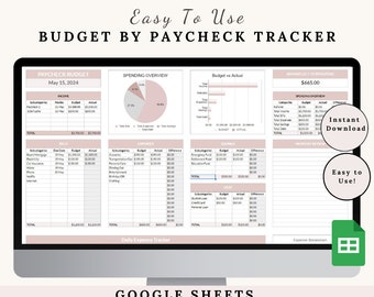 Digital Budget Planner, Paycheck Budget Planner, Biweekly Paycheck, Weekly Budget Template Paycheck Budget, Budget Planner for Google Sheets