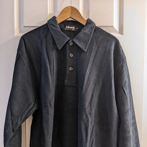 Vintage Men&#39;s Quarter-Button down Pullover - Black, Size Medium - NWT
