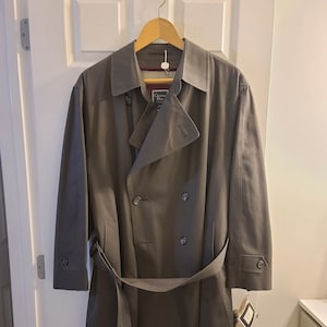 Rare, Vintage Trench Coat by CHRISTIAN DIOR - Gray, 44S - Original Tags