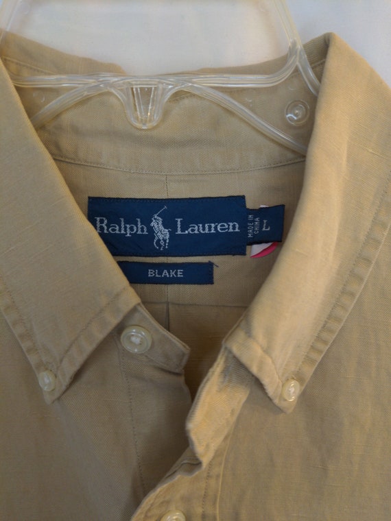 Ralph Lauren 90s blake 100%Linen shirt 麻 Striped Linen Shirt