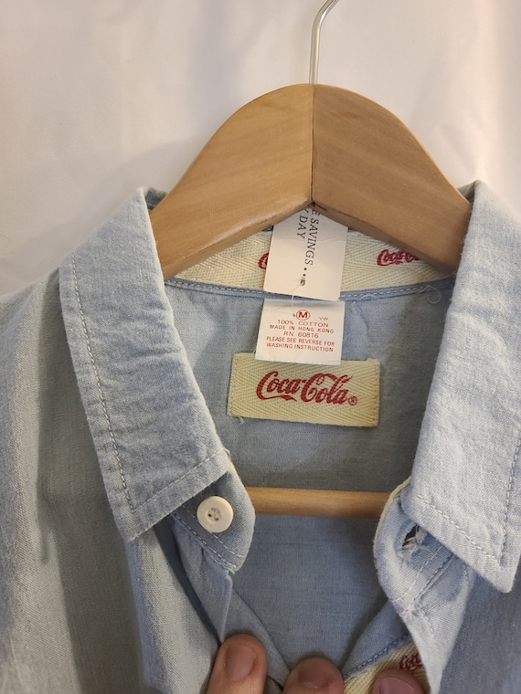 Vintage 1980s Coca-Cola Chambray Button Down Shirt | eBay