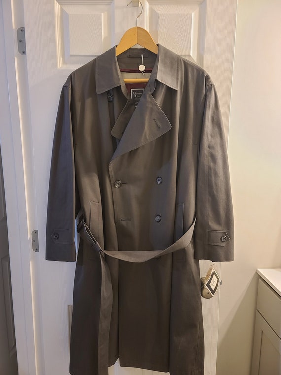 Rare, Vintage Trench Coat by CHRISTIAN DIOR - Gray