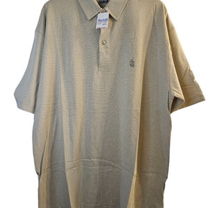 Vintage Nautica Golf Polo - Checkered Brown, Medium - Original Tags