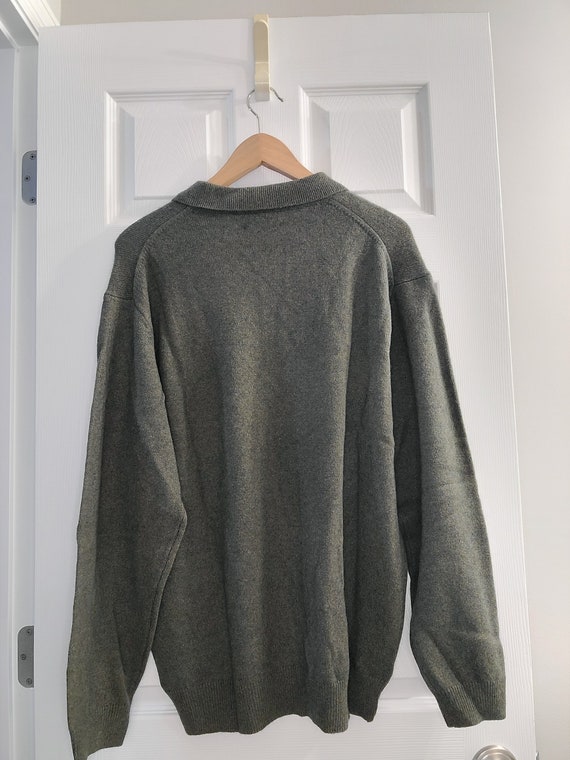 Pure 2-Ply Cashmere Dark Green Collared Sweater |… - image 2