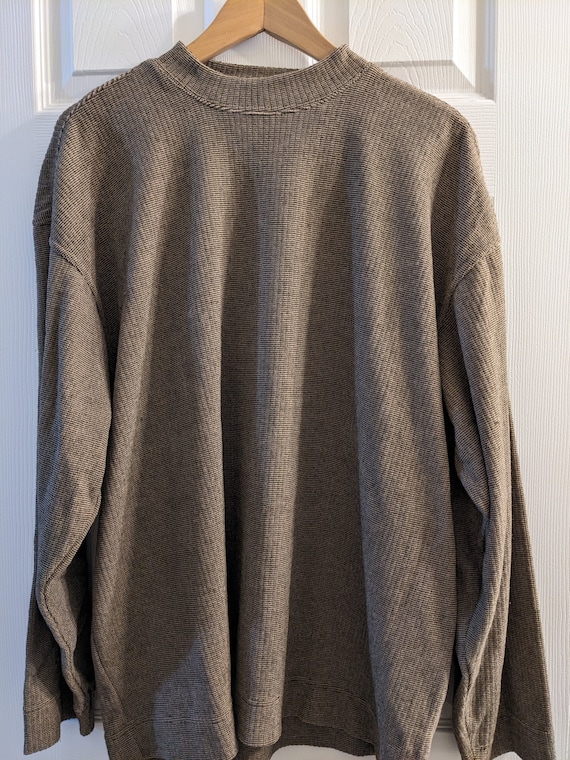 Vintage Perry Ellis Mock Neck Sweater -- Olive/Bro