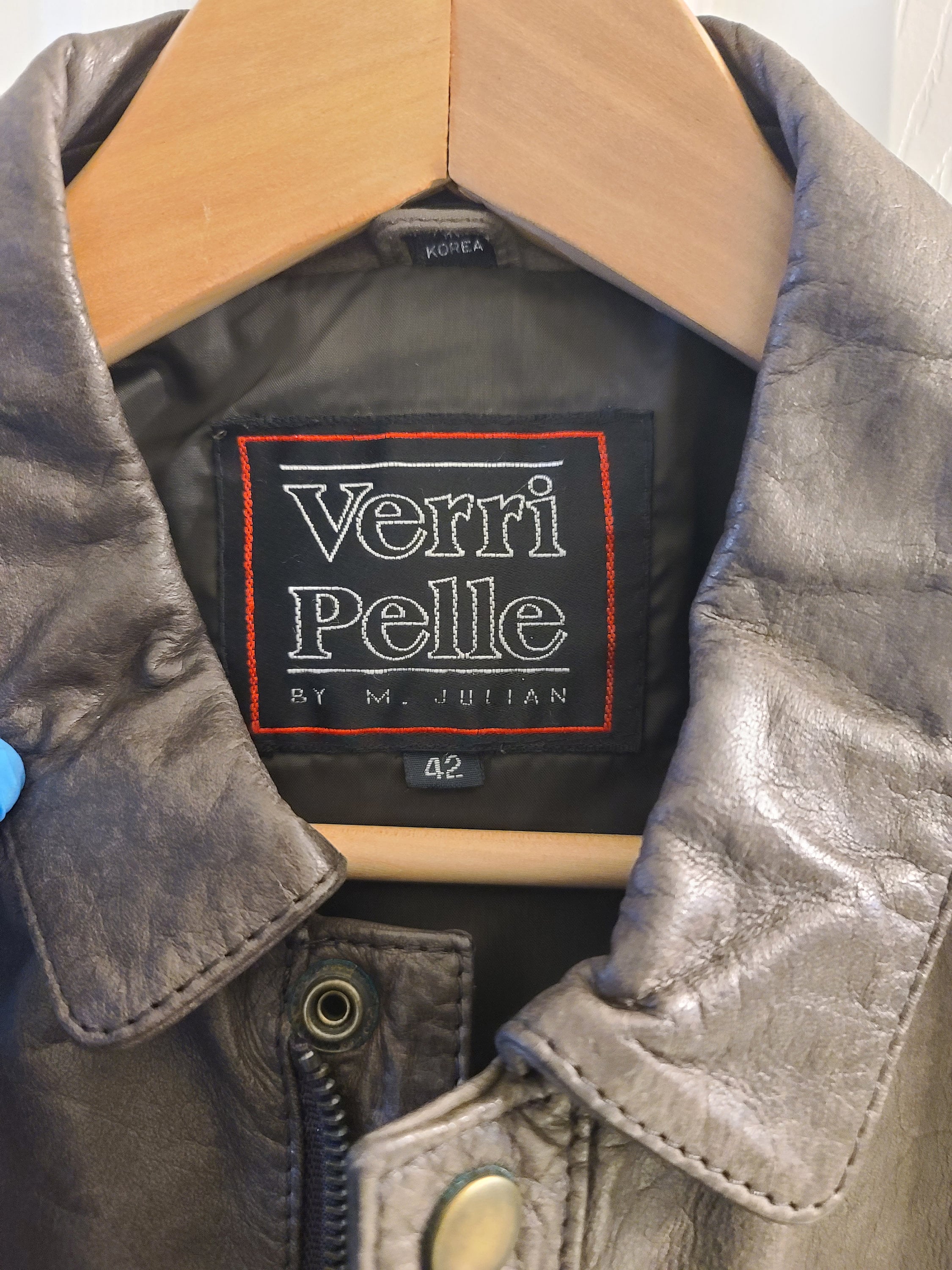 Vintage Men's 100% Genuine Leather Jacket by Verri Pelle Size 42, Brown -  Etsy Polska