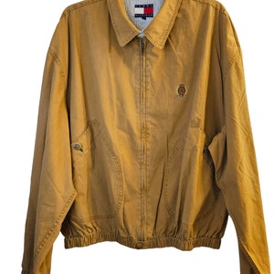 Vintage Tommy Hilfiger Dusty Sand Colored Lightweight Zipped Jacket - Size Extra Large