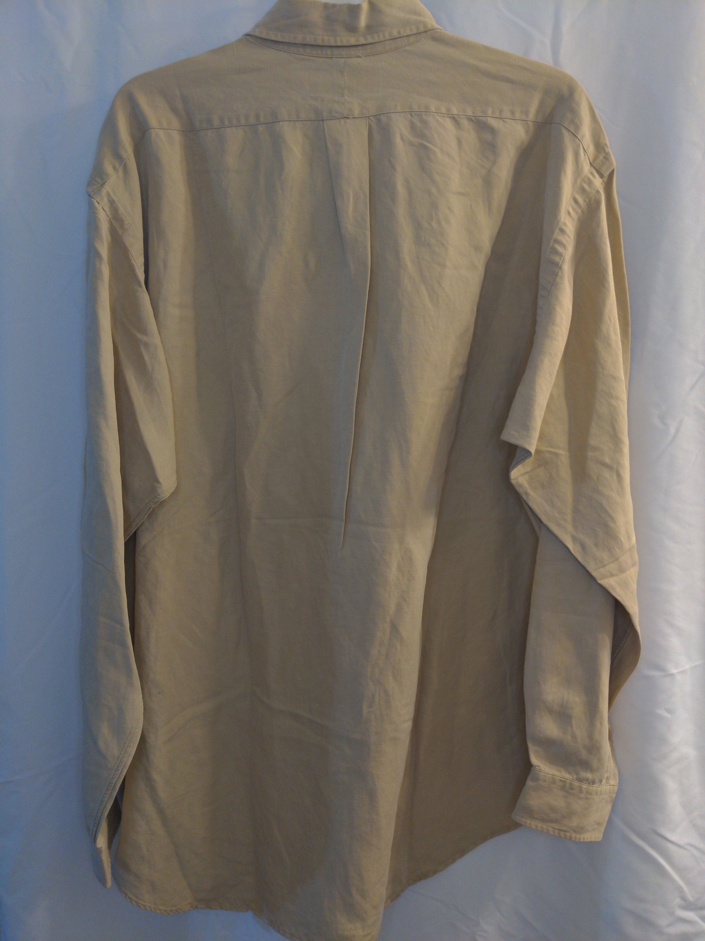 Vintage Polo Ralph Lauren Men's Button Down Shirt - Beige