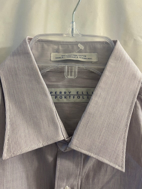 Buy Perry Ellis Portfolio Slim Fit Dress Shirt - Size 16 (neck) 32-33  (sleeve)- Vintage Purple Pin Stripe, Original Tags Online in India - Etsy