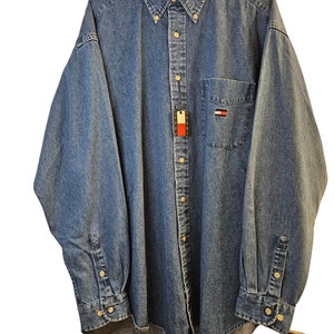 Vintage Tommy Hilfiger Long Sleeve Denim Button Down - Size Medium - Original Tags